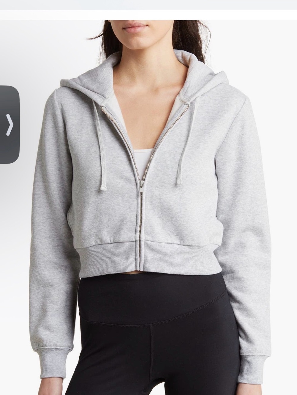 Abound Light Gray Cropped Zip Hoodie